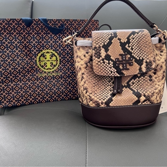 NEW Tory Burch Thea exotic leather convertible backpack - Picture 7 of 12